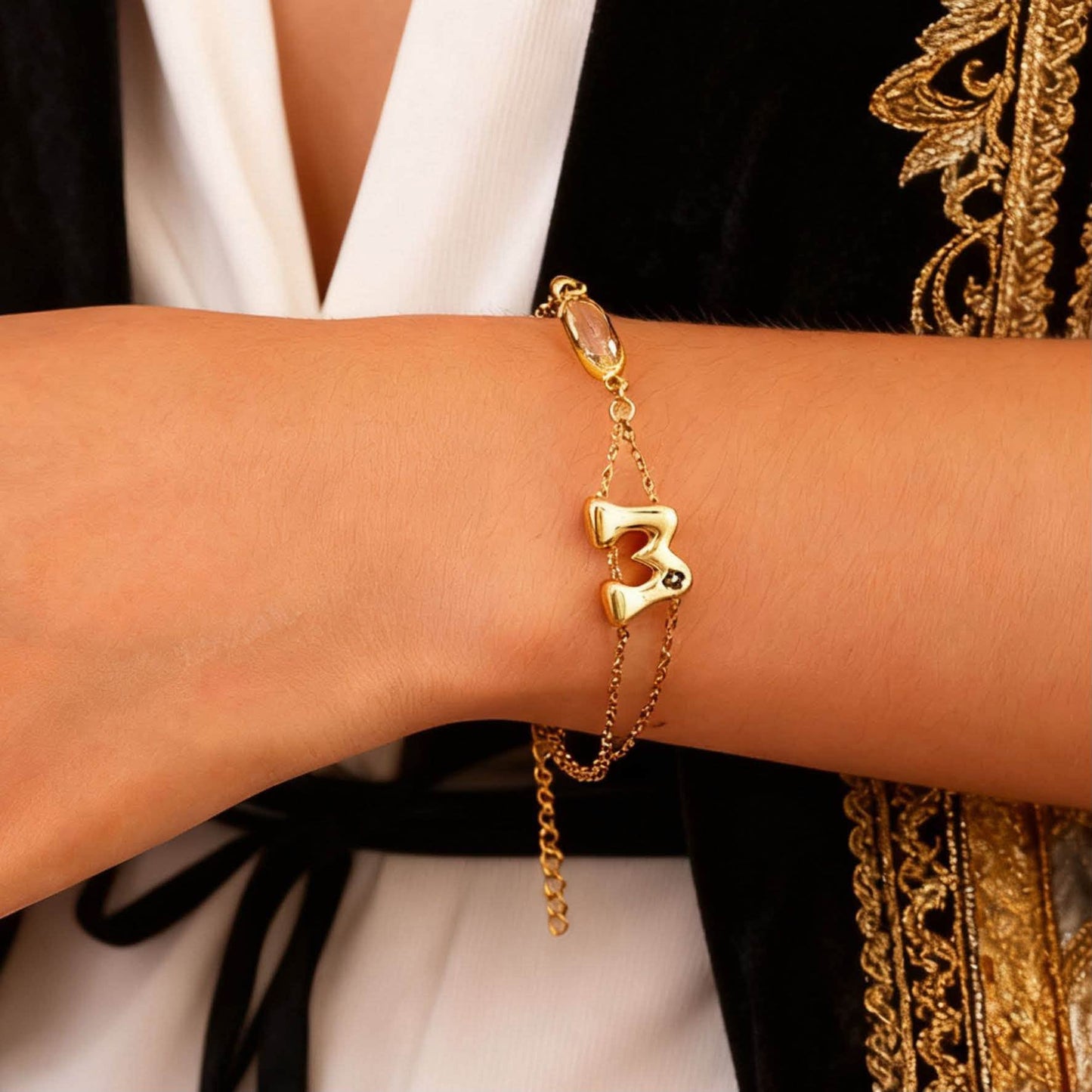 Birthstone & Letter Bracelet