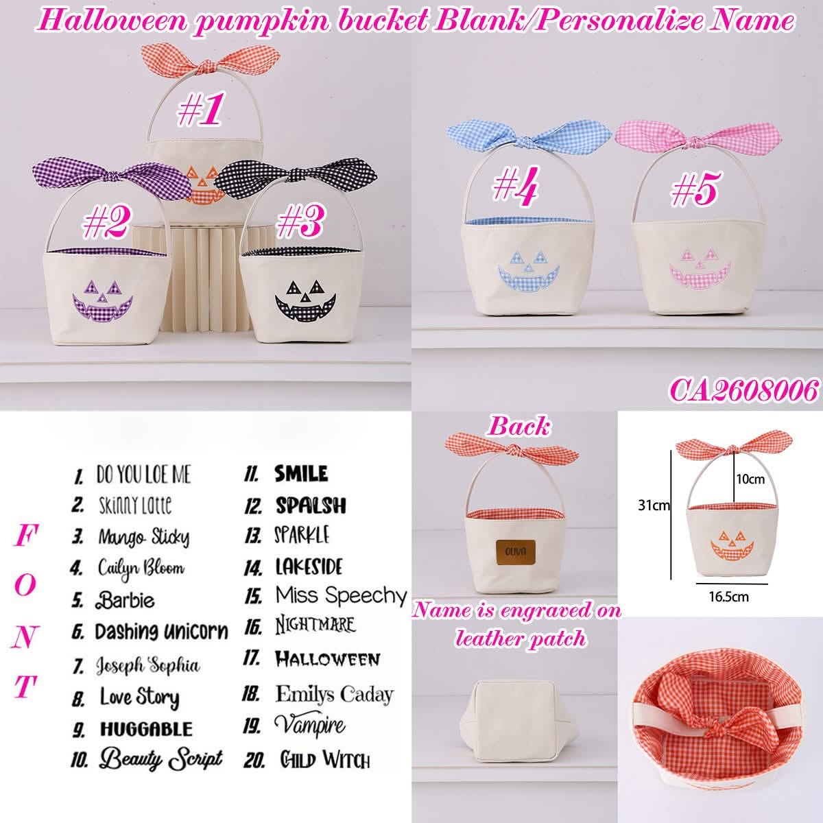 Personalized Halloween Pumpkin Buckets CA2608006