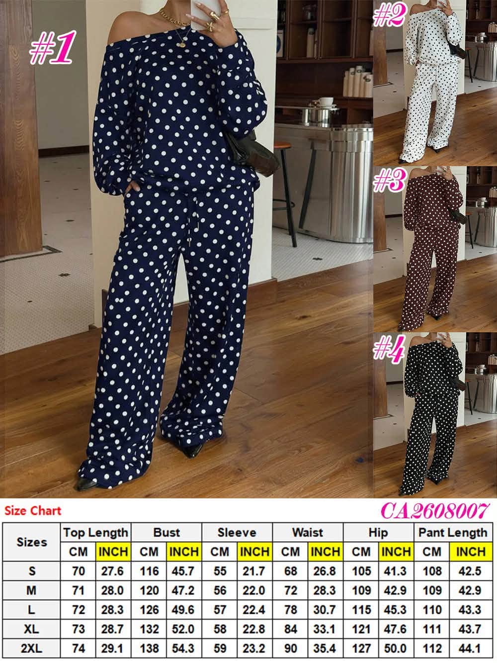 Women's Polka Dot Lounge Set CA2608007