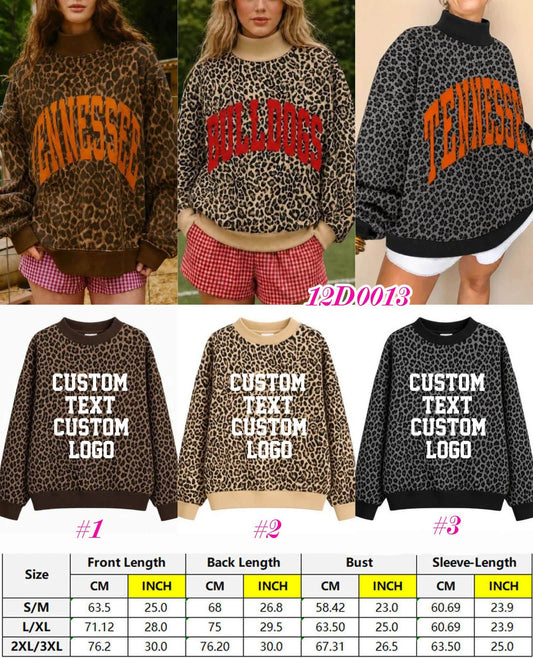 Custom Leopard Mock Neck Sweatshirts
