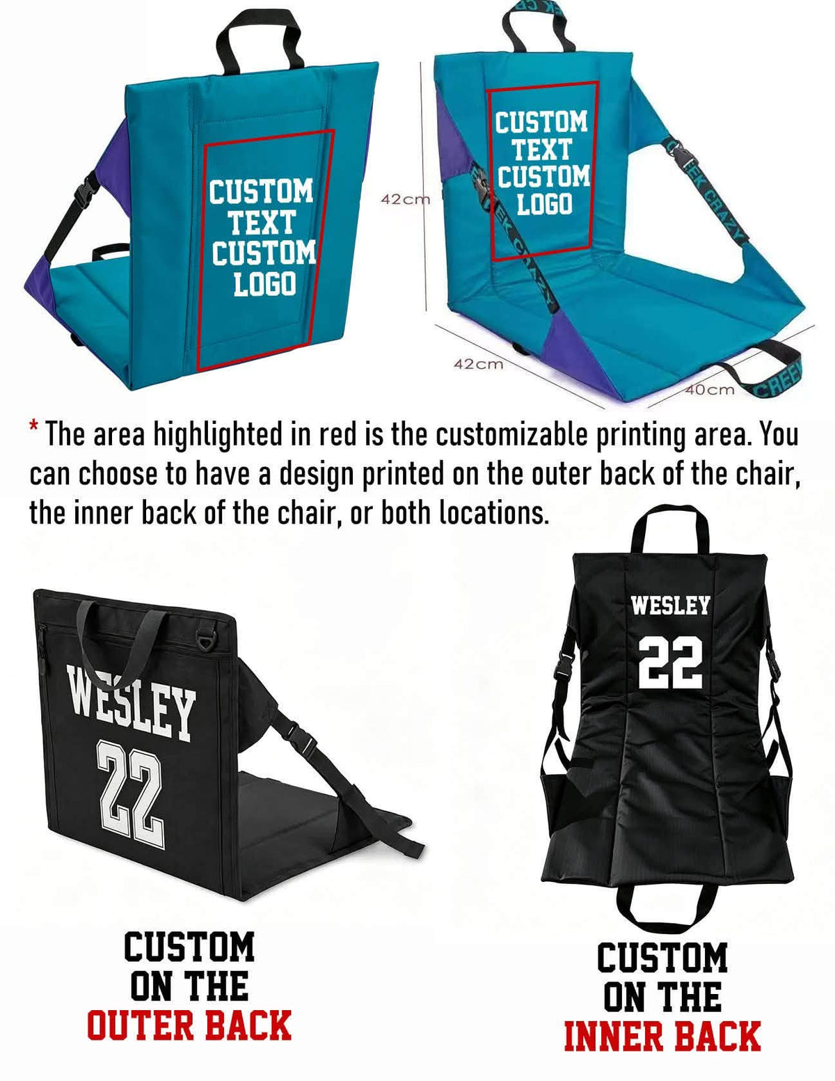 Custom Stadium Seat Cushion - SEA SHIPPING