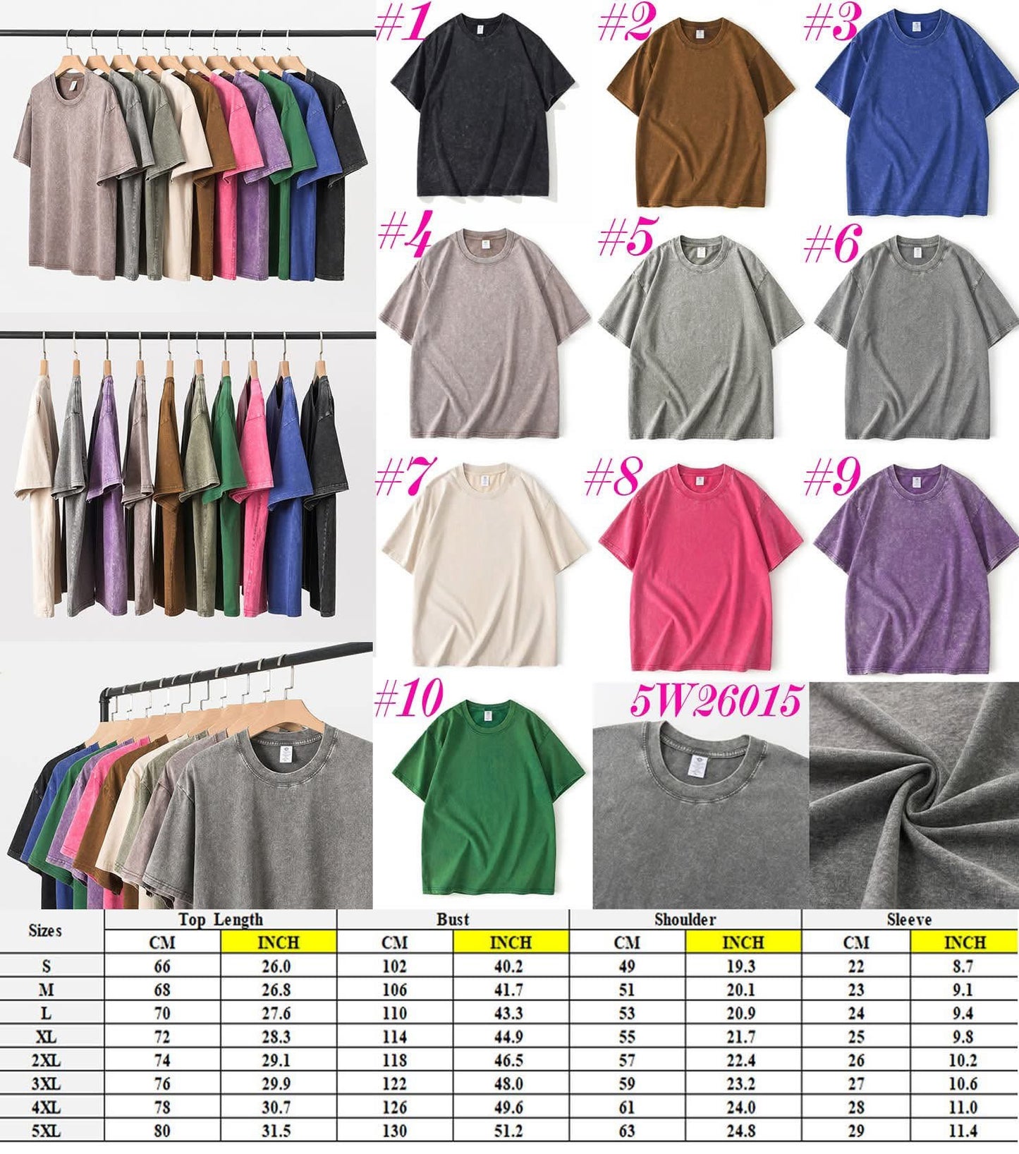 Heavy Cotton Acid-Washed Unisex T-Shirt 5W26015