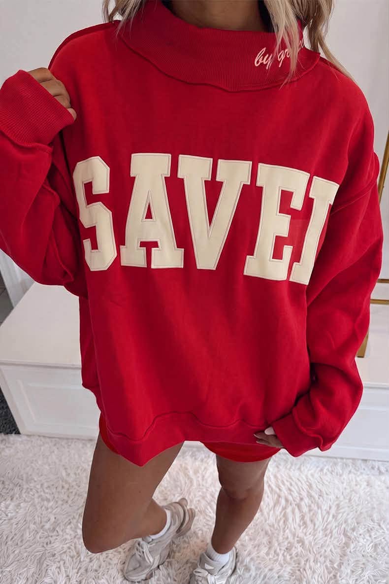Saved Mock Neck Sweatshirt
