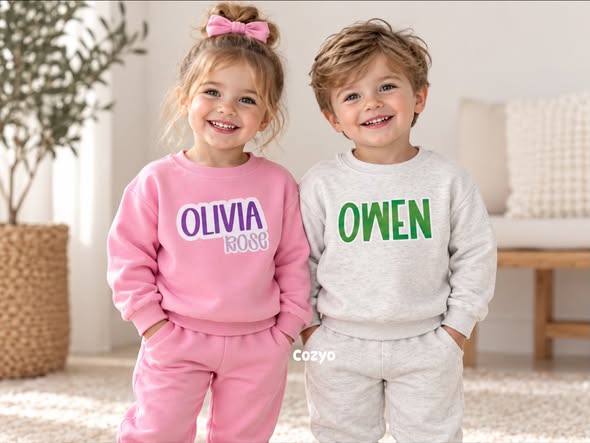 Kid’s Crewneck Sweatshirt & Jogger Set CA2609031