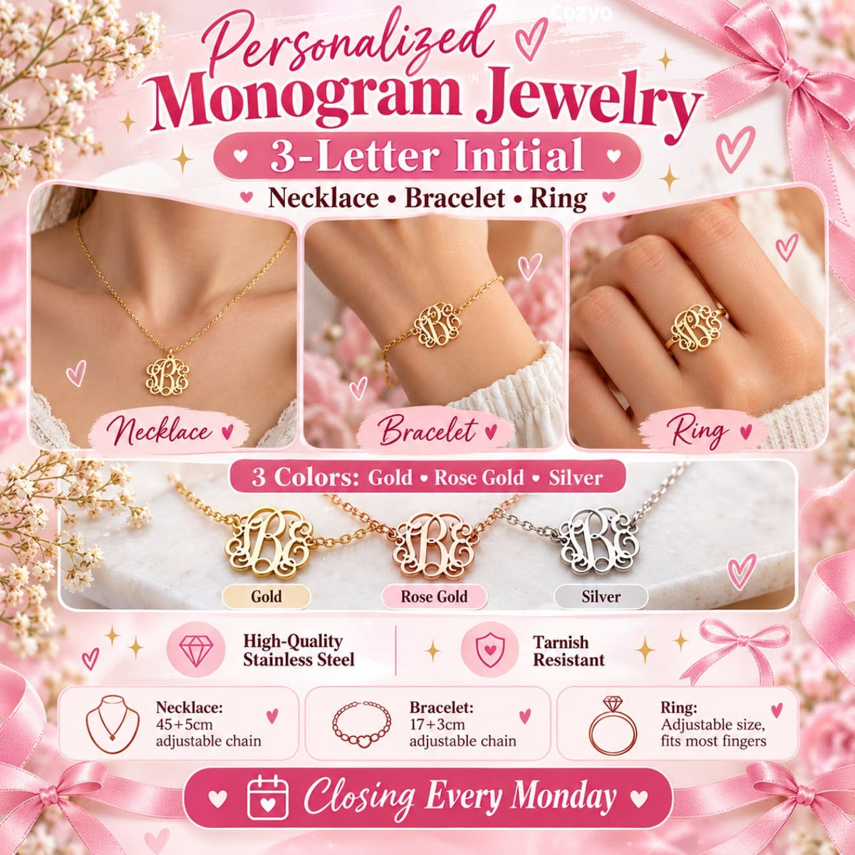 Custom Monogram Jewelry