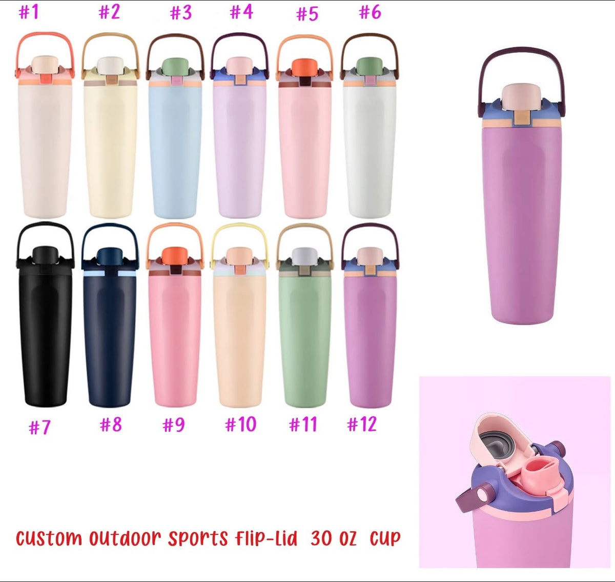 30 oz Sport Flip Lid Tumblers