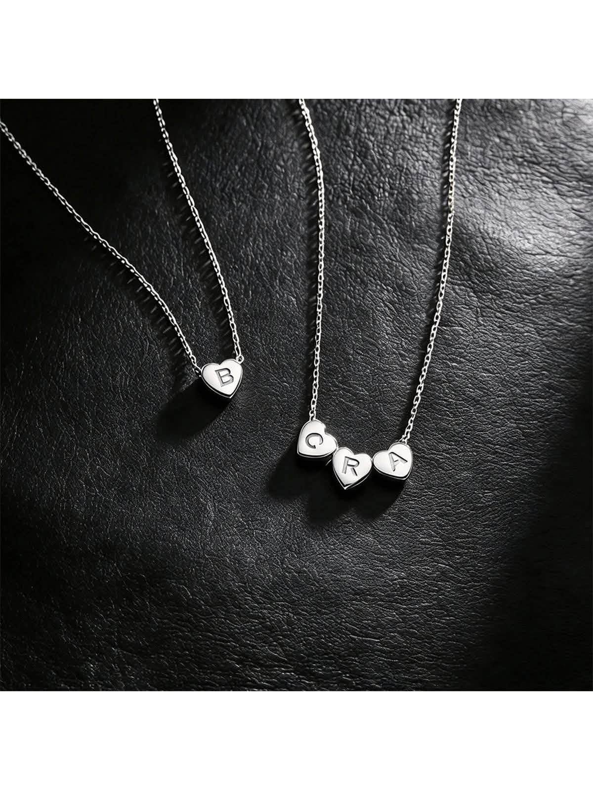 Custom Letter Heart Necklace