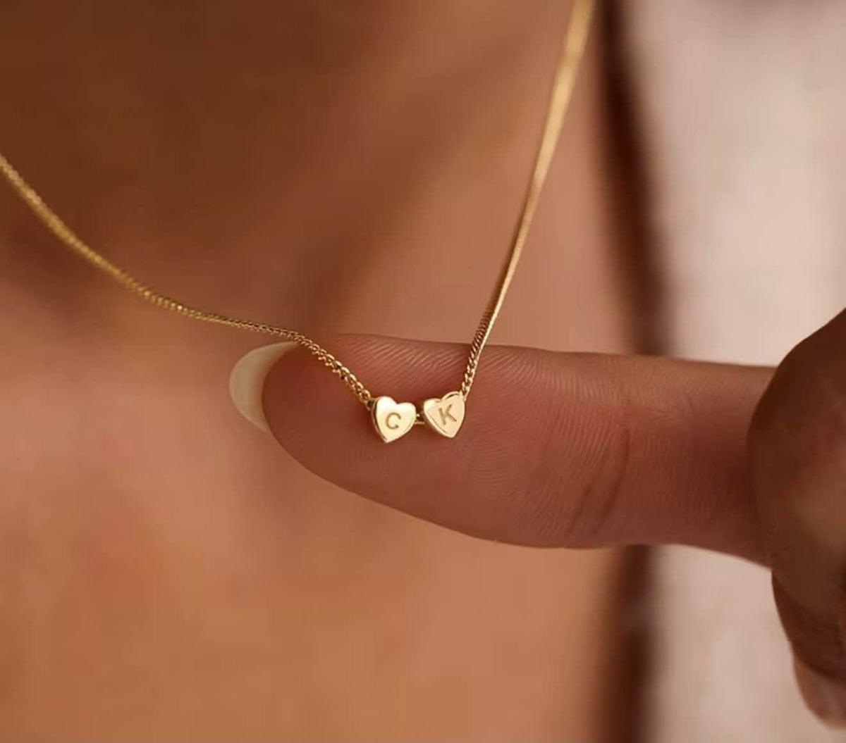 Custom Letter Heart Necklace