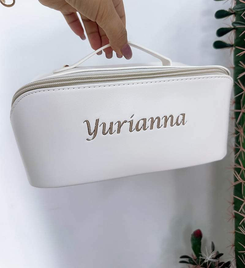 Embroidered Personalize Name Makeup Bags