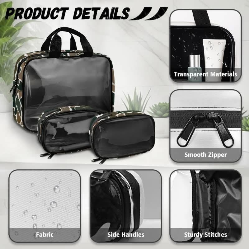 Glam On The Go: 3PC PVC Bag Set