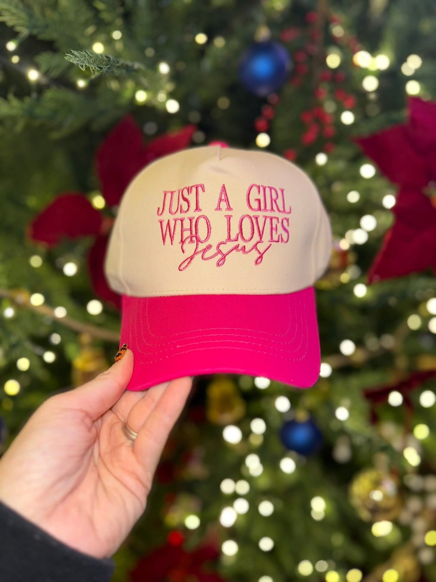 Just A Girl Who Loves Jesus Trucker Adult Hats
