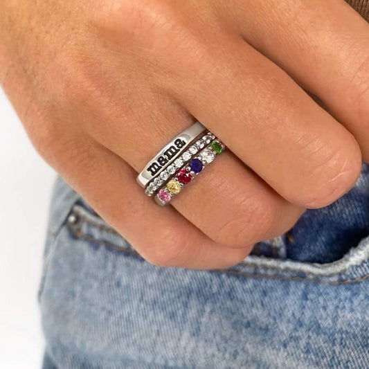 Personalized Name Stacking Ring Set