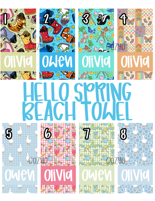 Hello Spring Beach Towels