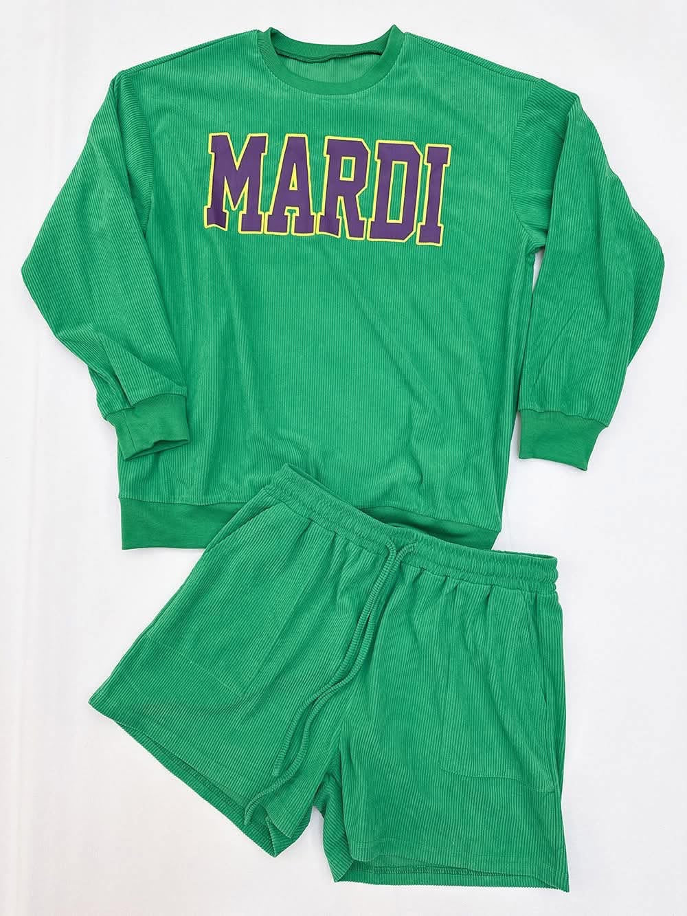 Women’s Mardi Gras Sweatshirt & Short Set