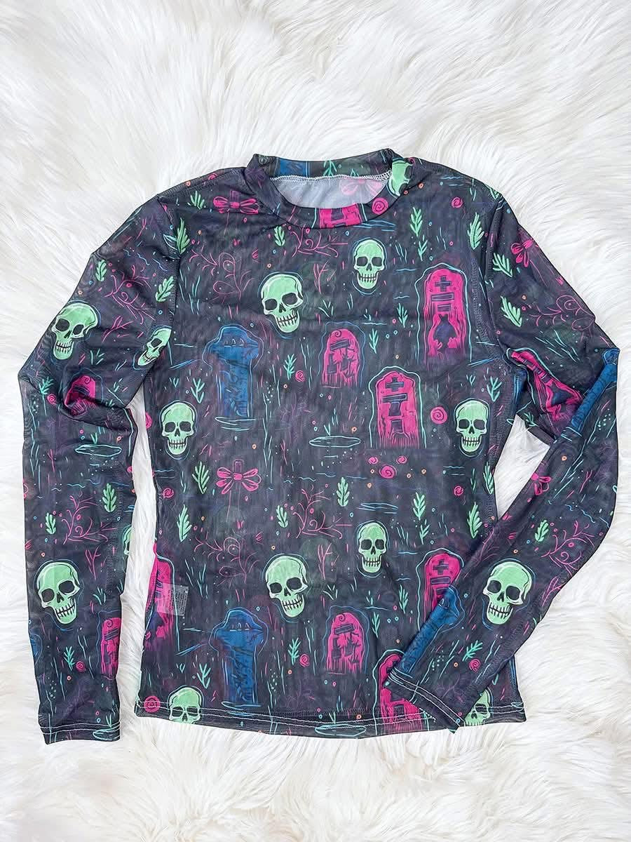 Women’s Halloween Mesh Top