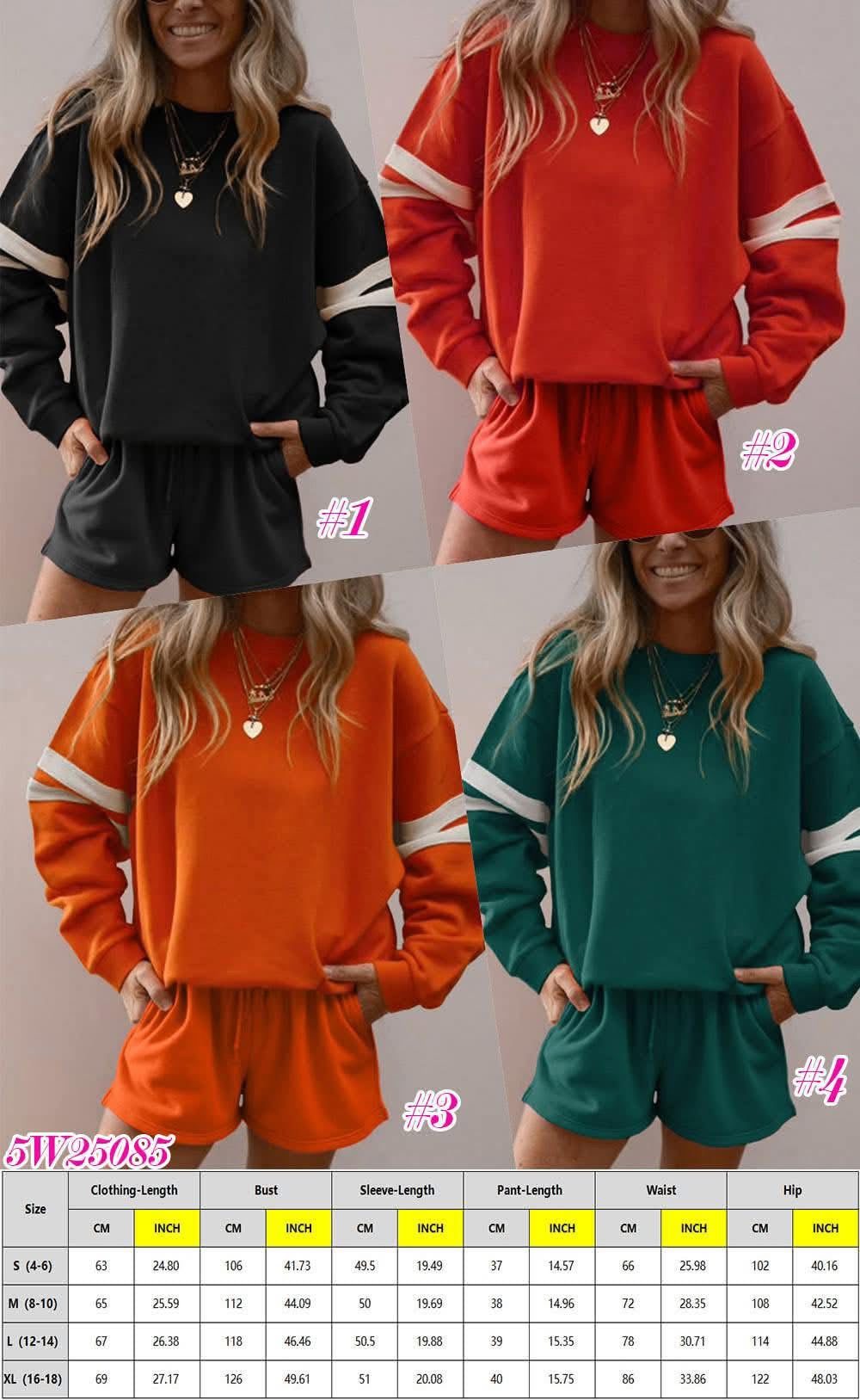 Striped Sweater Short Sets