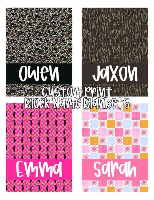 Custom Print Block Name Plush Blanket