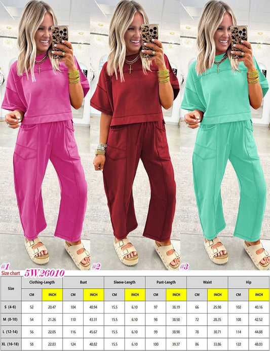 Boxy Tee & Barrel Pants Set 5W26010