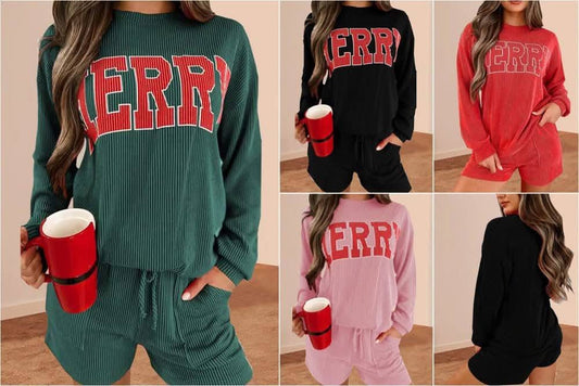 Women’s Merry Sweatshirt & Short Set
