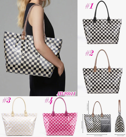 Checker PVC Tote Bag