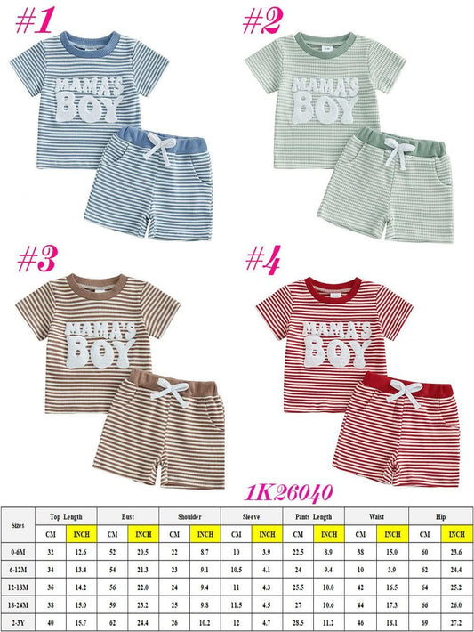 Mama’s Boy Waffle Short Sleeve Set
