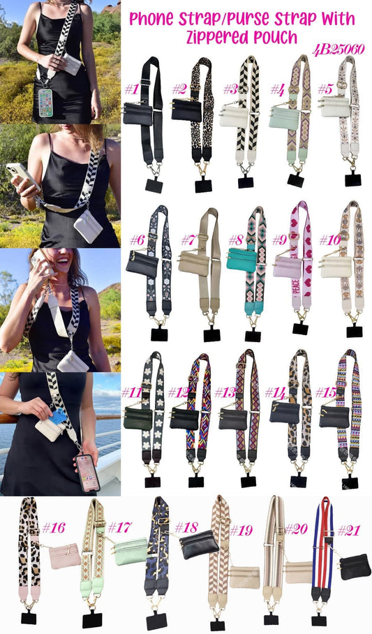 Phone Strap + Zippered Pouch Lanyard Combo 4B25060