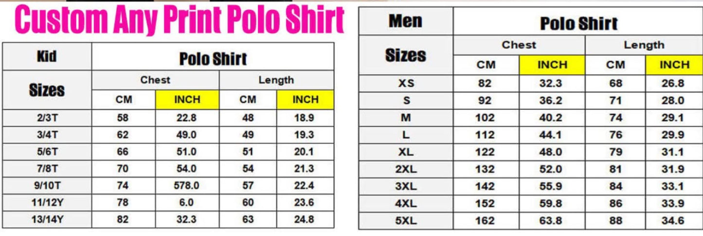Custom Print Boys + Men's Polo Shirt