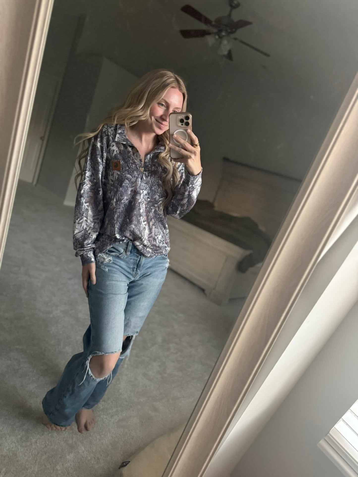 Camo Quarter Zip Or Button Up 3CP1010