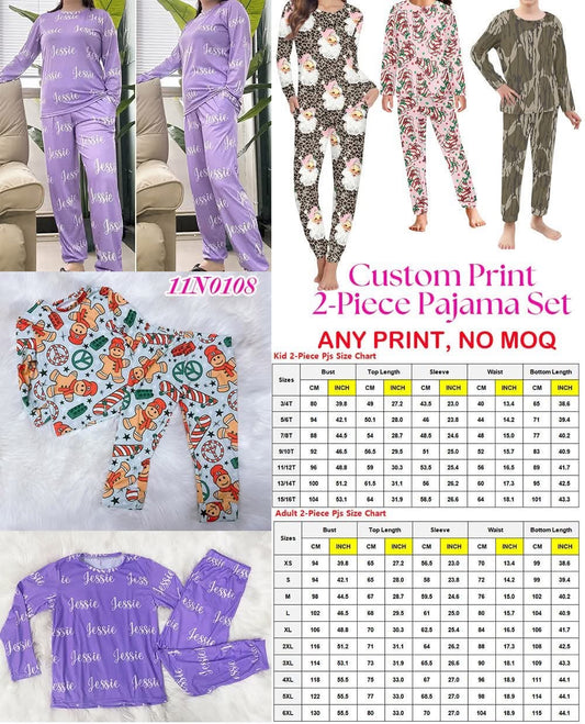Custom Print 2-Piece Pajama Set 11N0108