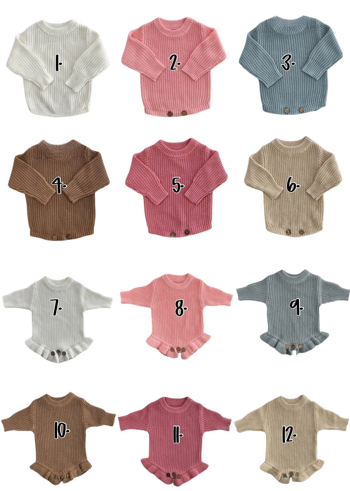 Personalized Baby Knit Sweater Romper