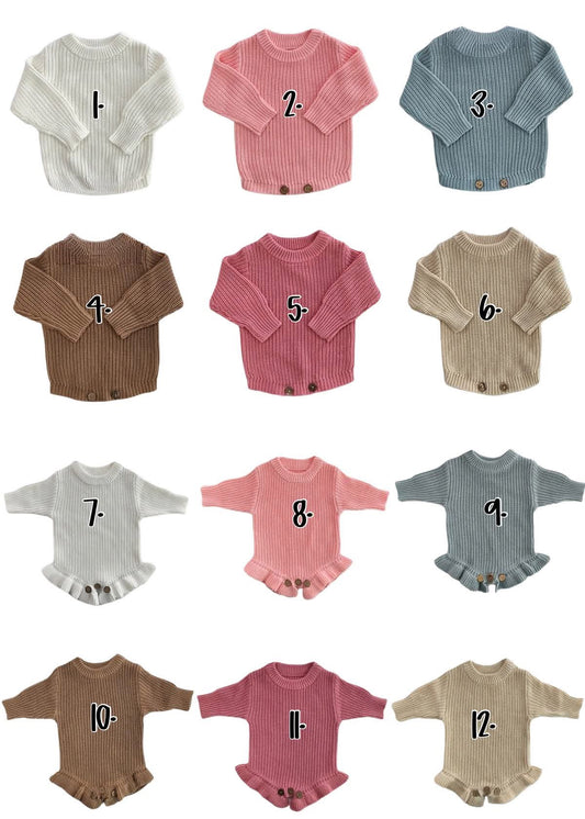 Personalized Baby Knit Sweater Romper