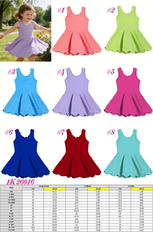 Girl’s Solid Color Athletic Dress 1K26016