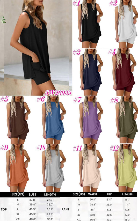 Women’s Sleeveless Top + Shorts Set 5W26039