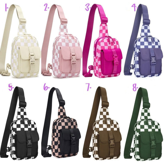 Checkered Sling Bum Bag