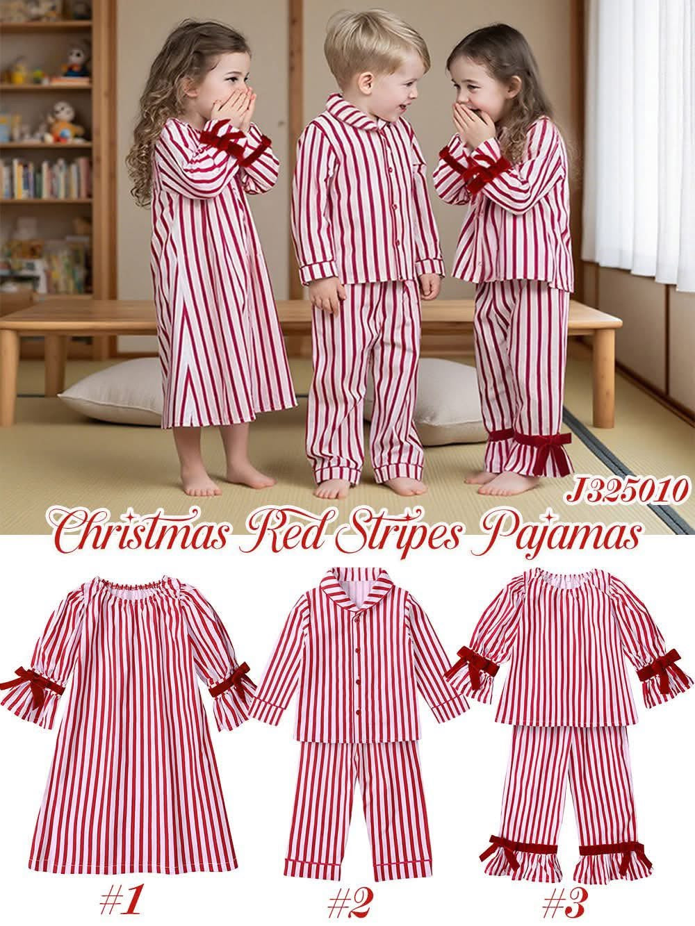 Christmas Red Stripe Pajamas - J325010