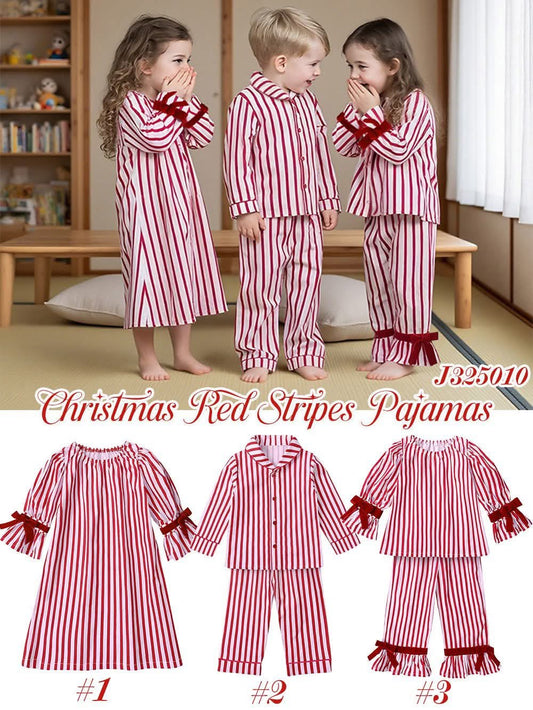 Christmas Red Stripe Pajamas - J325010