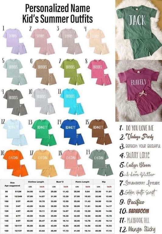 Personalized Name Short Set