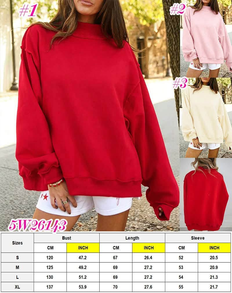 Women's Blank Mock Neck Pullover
