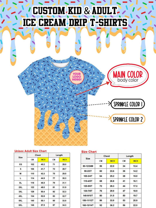 Custom Ice Cream Drip Shirts