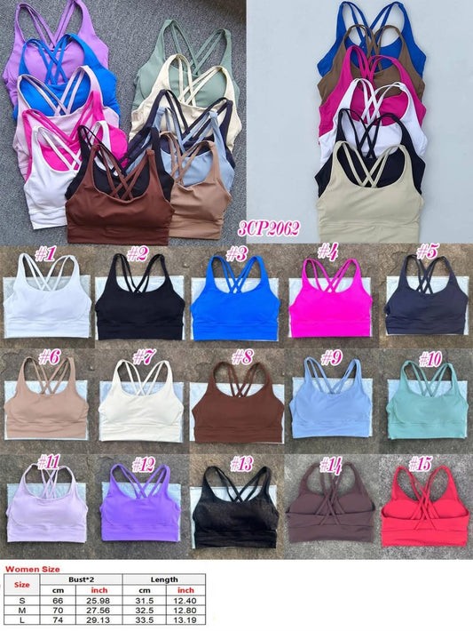 Buttery Soft Cross Strap Sports Bra 3CP2062