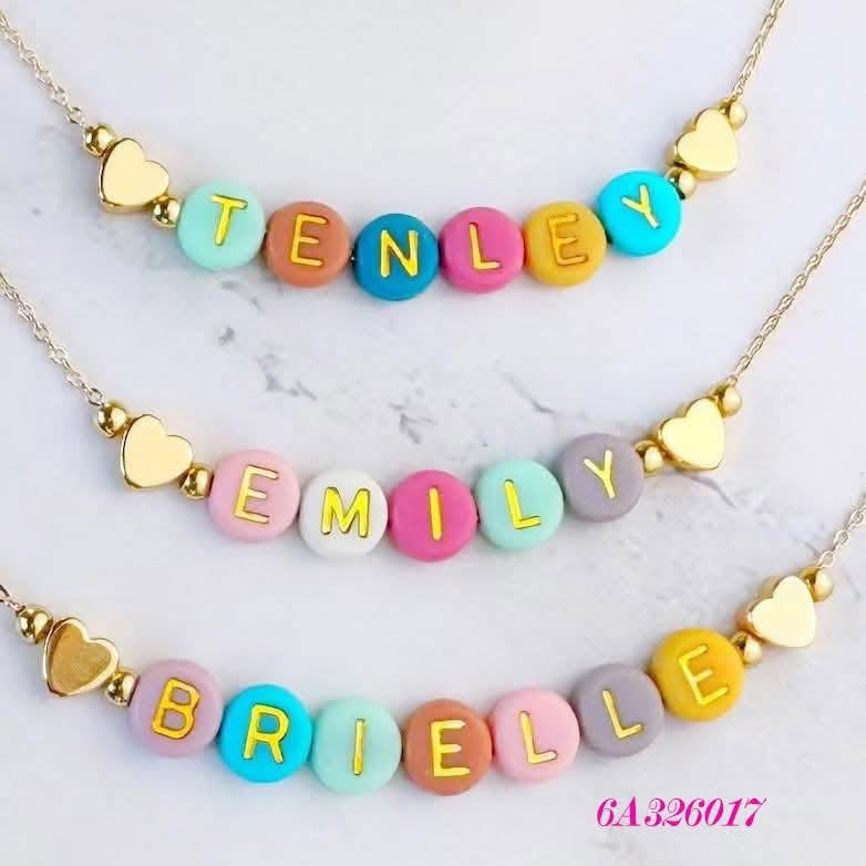 Personalized Colorful Beaded Name Necklace 6A326017