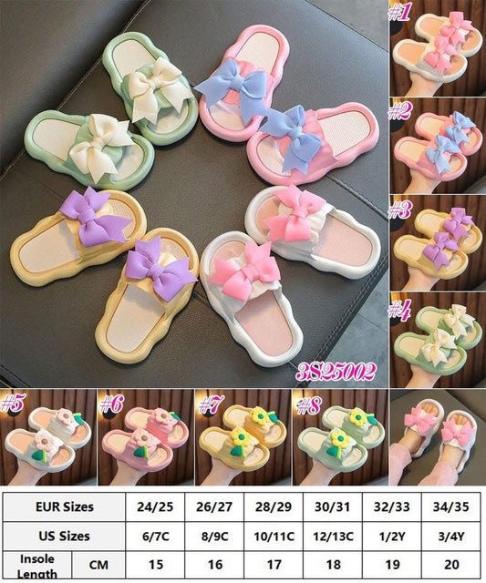 Kid’s Bow Floral Slippers
