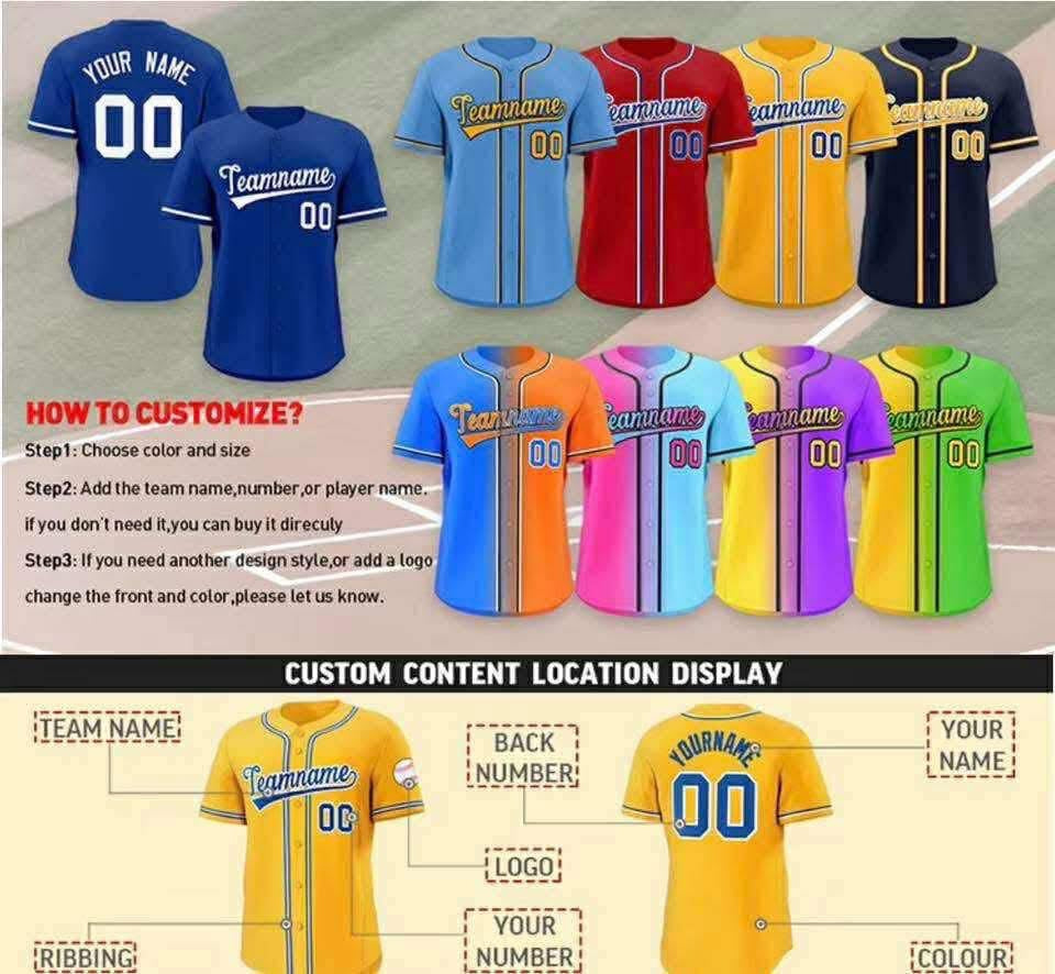 CUSTOM PRINTED BASEBALL JERSEY