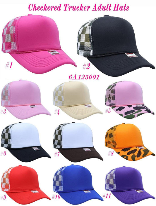 Checkered Trucker Adult Hats