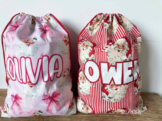 Custom Print Personalized Name Santa Sack