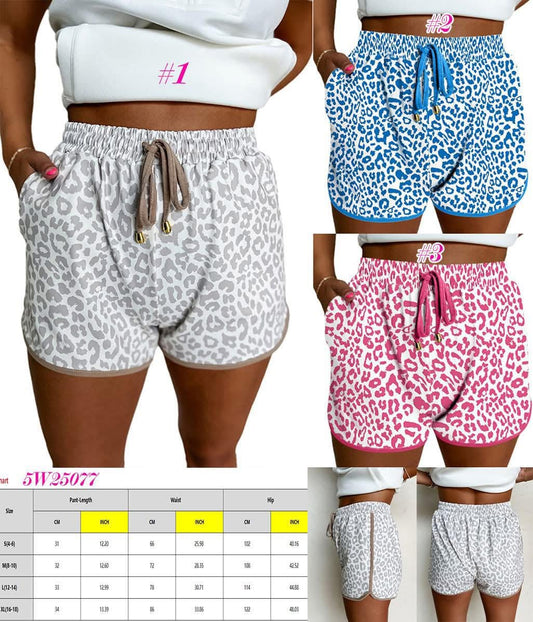 Women’s Leopard Drawstring Shorts
