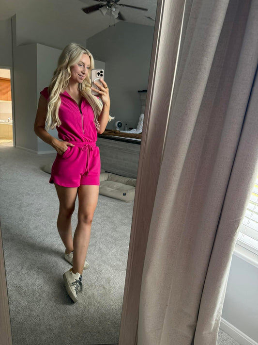 SUMMER ZIP-UP ROMPER SET