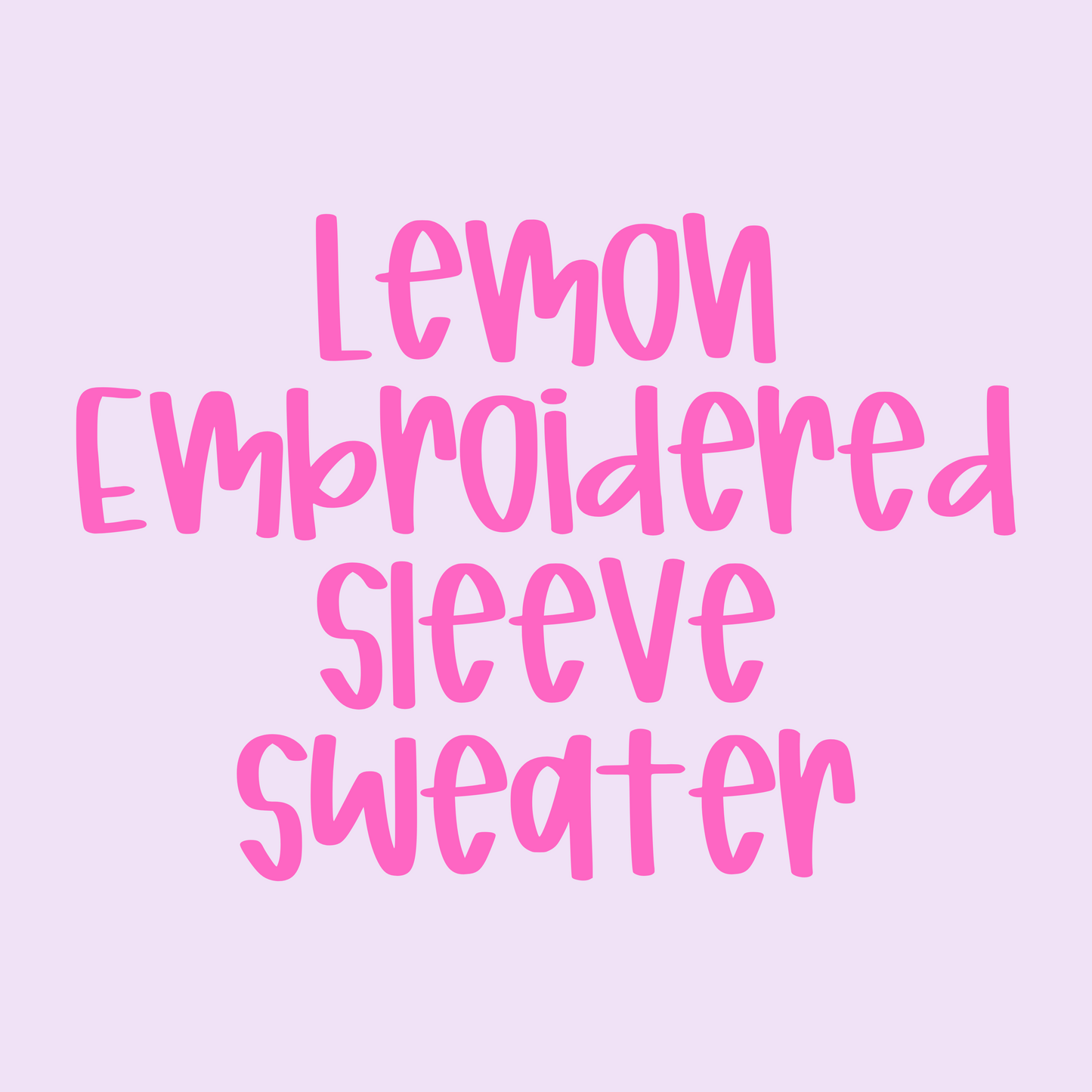 Lemon Embroidered Sleeve Sweater